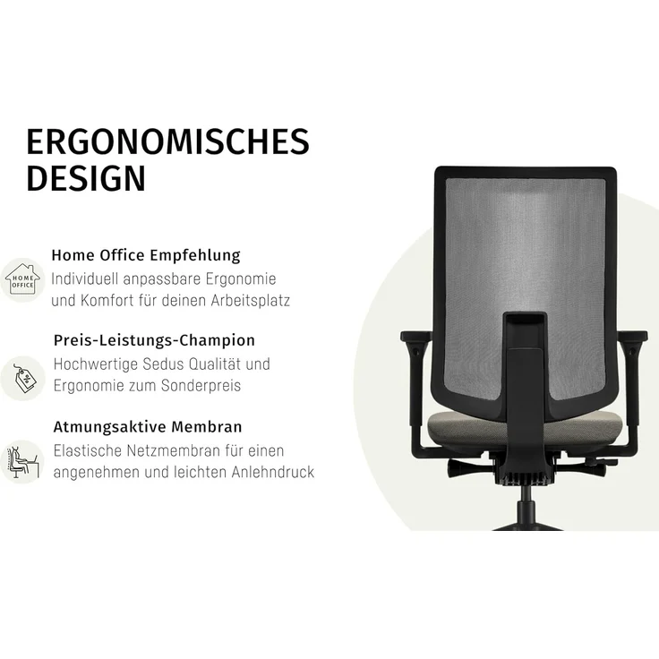 Sedus, se:do PRO Light 2, ergonomischer Bürostuhl, Netzmembran, schwarz, höhenverstellbar – Bild 7
