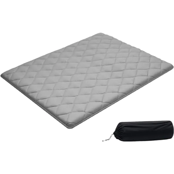 VEVOR japanische Futon-Matratze (2032 x 1524 x 63,5 mm), Faltbare Tatami (Queen Size), Bodenmatratze mit Aufbewahrungstasche & Befestigungsmaterial, 9-lagige Schlafmatte für Meditation Yoga, Grau