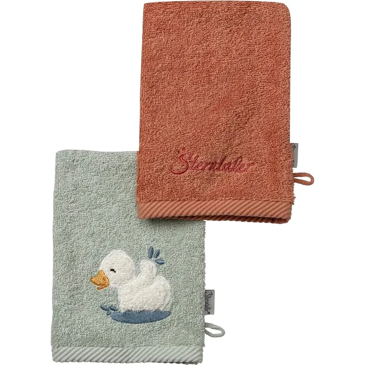Sterntaler Waschlappen – Edda Ente – 2er-Set Grün