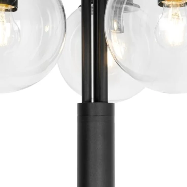 Qazqa Außen-Stehlampe Sfera, ohne Leuchtmittel, E27, Schwarz, Modern, Aluminium, 3-flammig – Bild 4