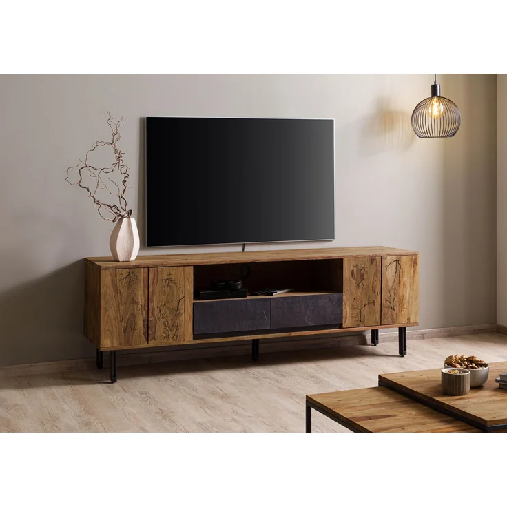 TV-Board Sheesham 185x45x60 natur unbehandelt LICHTENBERG #117 – Bild 3