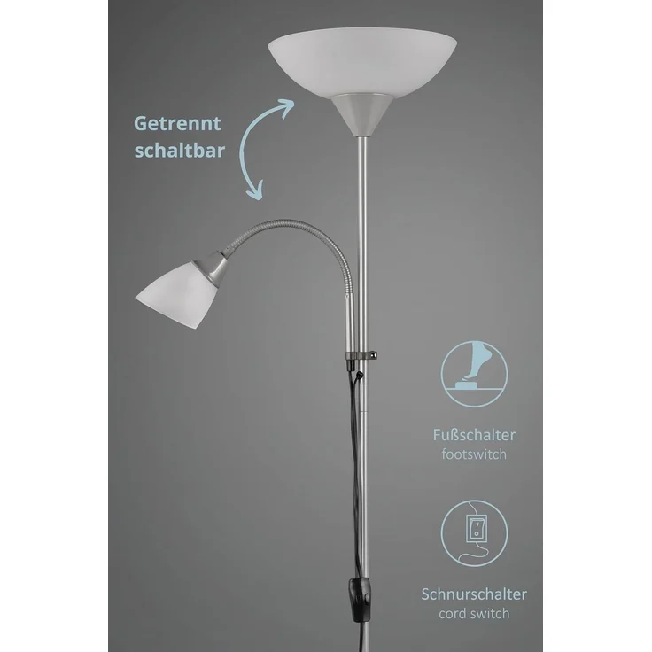 lightling Stehlampe Enzo, ohne Leuchtmittel, Schnurschalter, getrennt schaltbar, E27 – Bild 2