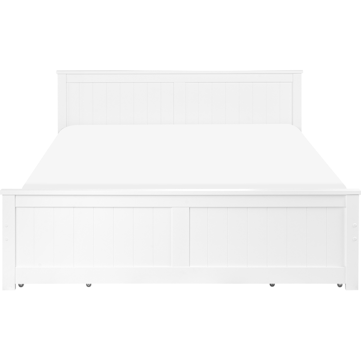 Bett mit 4 Schubladen Kiefernholz SABRAN 160x200 cm Weiß – Bild 5