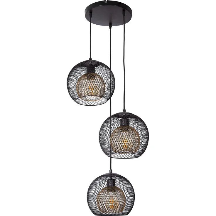XXXL Hängeleuchte Selina, 150 cm Pendelleuchte aus Metall, Schwarz, CE-zertifiziert