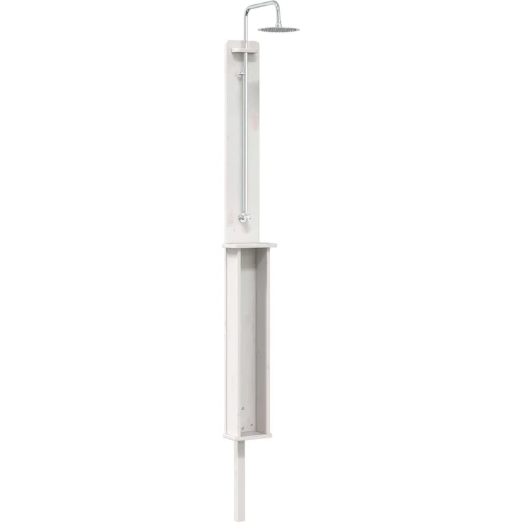 vidaXL Gartendusche 246 cm Massivholz Kiefer und Edelstahl Weiß 886353 – Bild 2