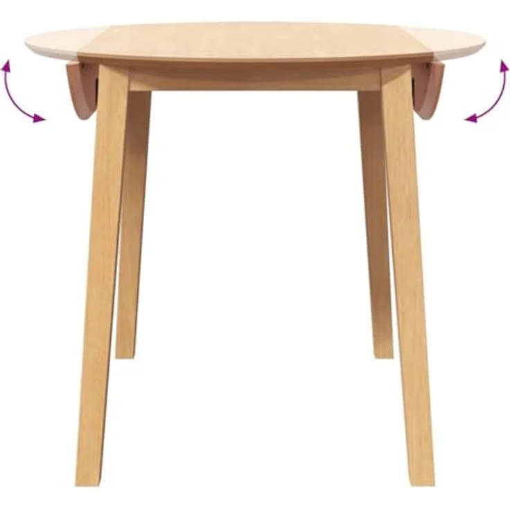 vidaXL Esstisch Natur Massivholz Gummibaumholz 4102530 – Bild 6