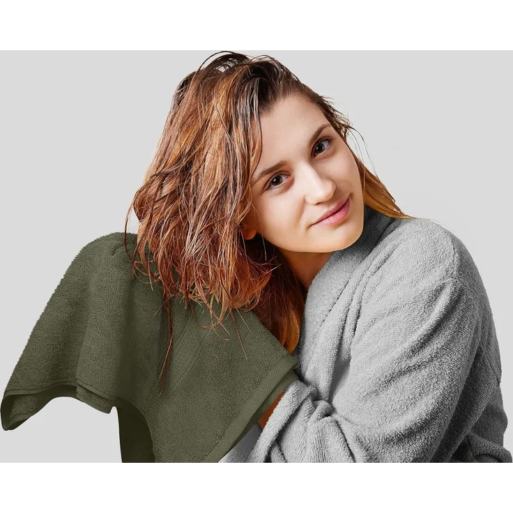 Utopia Towels 8-teiliges Premium-Handtuch-Set, 2 Badetücher, 2 Handtücher und 4 Waschlappen, 600 g/m², 100% ringgesponnene Baumwolle, Fitnessstudio, Hotel und Spa (Dusty Olive) – Bild 3