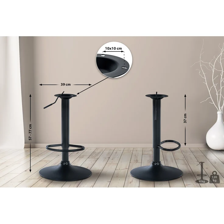 CLP Ersatz-Gestell für Barhocker 10 x 10 cm,schwarz – Bild 3