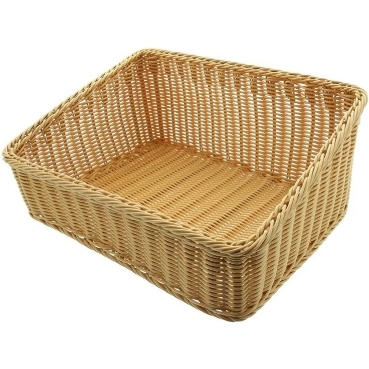 Dekoleidenschaft Regalkorb Auslagekorb aus Polyrattan, Schrankkorb, Aufbewahrungskorb, Brotkorb, Flechtkorb, Buffetkorb abwaschbar, Obstkorb, Servierkorb, Verkaufskorb – Bild 4