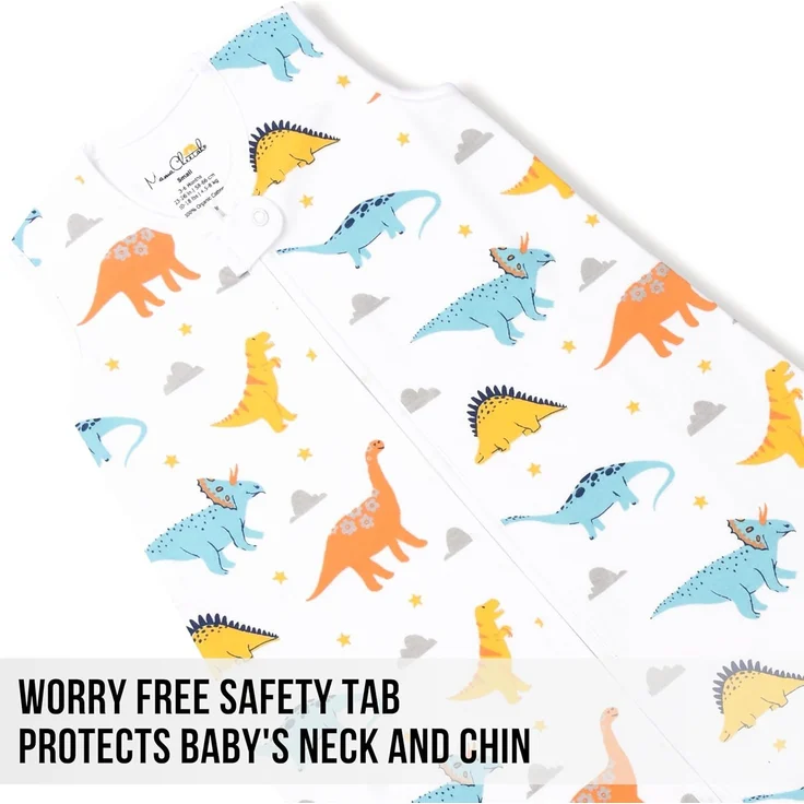 Baby-Schlafsack 1.0 TOG, Bio-Baumwolle Baby tragbare Decke mit Zwei-Wege-Reißverschluss, Swaddle Übergang Baby Schlafsack, Ganzjährig Schlafsack für Neugeborene Kleinkind Junge Mädchen, 0-6 Monate – Bild 5