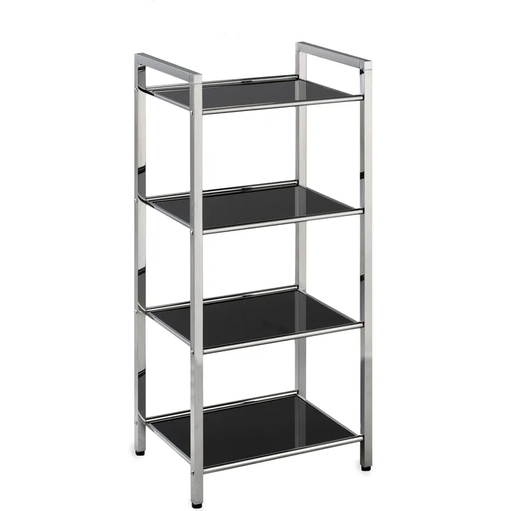 Badregal LINDA BHT 40.50x87x30 cm schwarz Badezimmer-Regal Duschregal