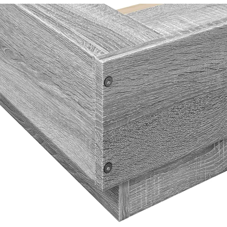 vidaXL Bodenbettgestell Grau Sonoma 80 x 210 cm Holzwerkstoff 3429703 – Bild 7