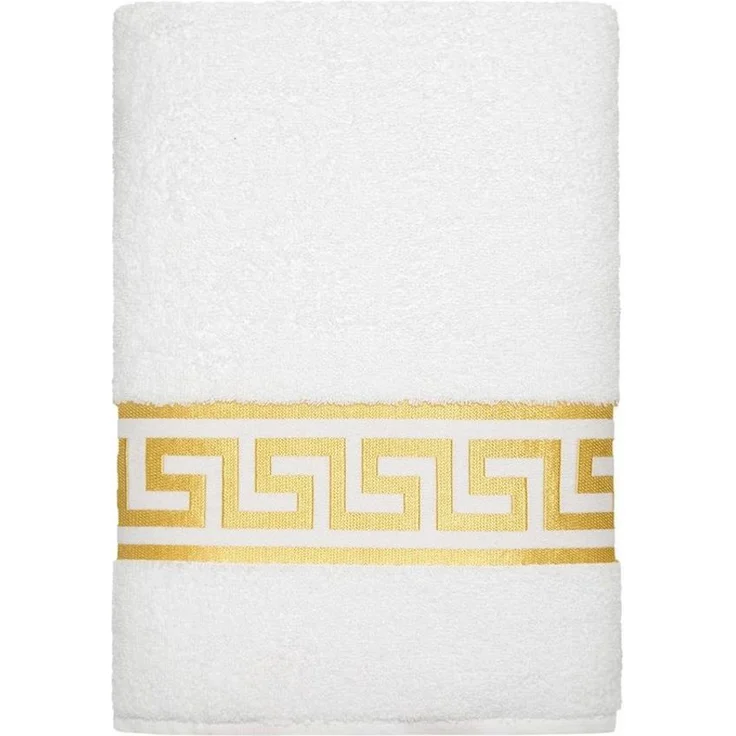 Belle Arti Handtücher 2er SET Mäander Waschlappen Handtuch Weiss Gold 15x21 cm, (2-St), schwarz, weiss, beige, rot, gold, 100% Baumwolle, Frottee, eingestickt – Bild 5