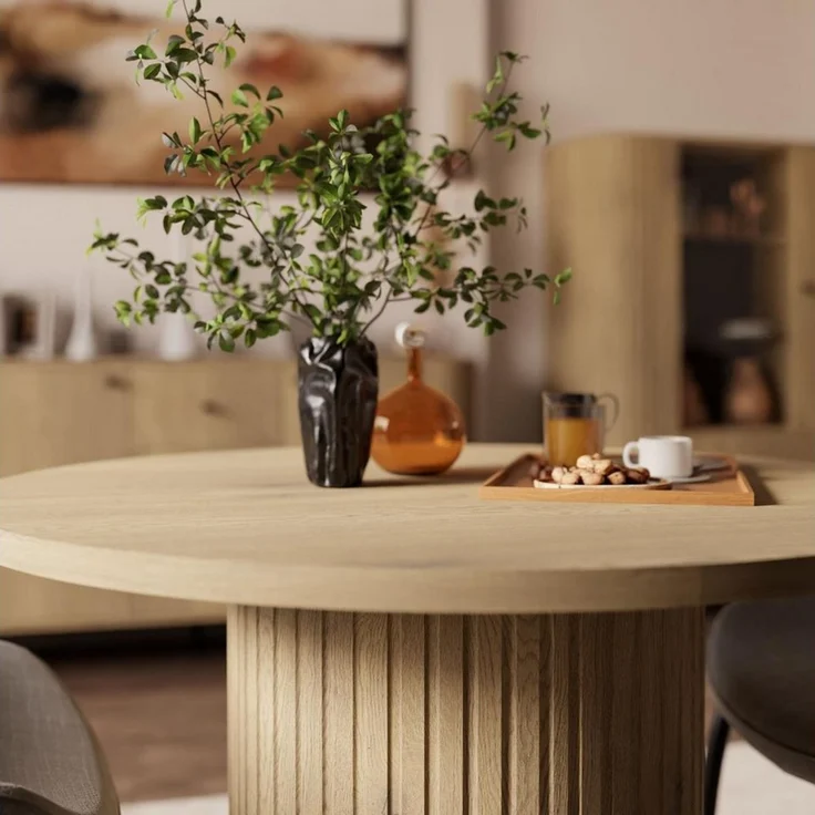 Compleo Esstisch rund, ausziehbar 100-188 cm, Küchentisch Beige oder Eiche cremona, MADE IN EU, Esszimmer modern ZANTO – Bild 3