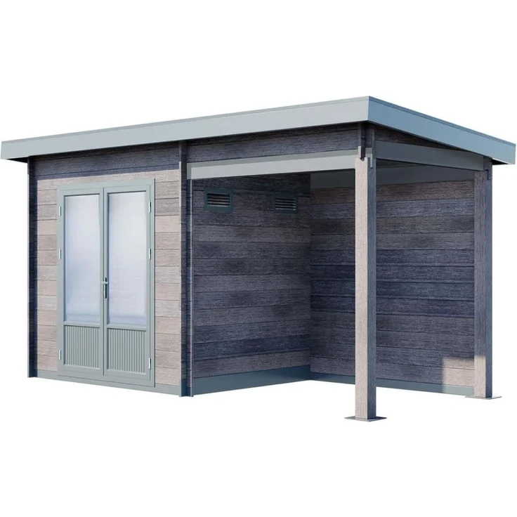 Wolff Finnhaus Gartenhaus WPC-Trend B+ mit Lounge 444x187 cm – Bild 2