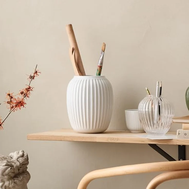 Kähler Hammershøi Vase H21 cm, dänisches Design aus handgefertigter Keramik, weiss – Bild 2