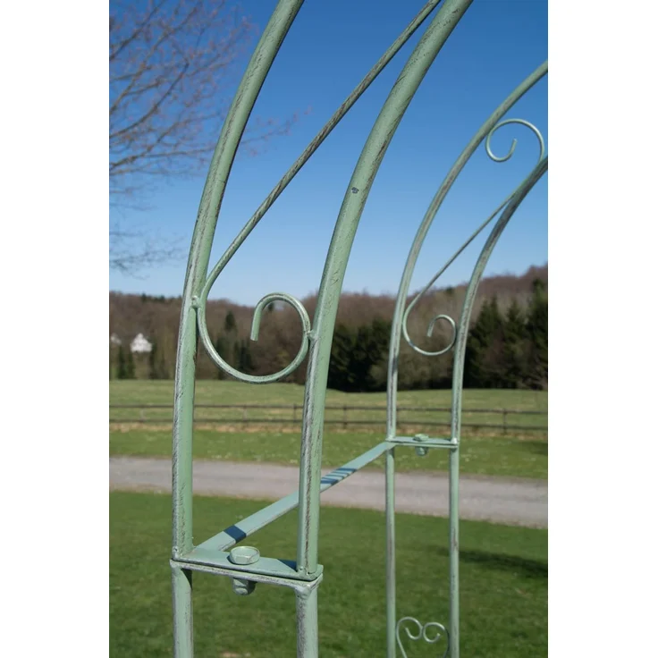 Rosenbogen MINDEN mit Tor - 120x40x220cm, Metall, Antik-Grün | Rankhilfe Rosen Rankgitter Gartendekoration – Bild 6