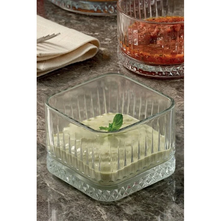 Pasabahce Snackschale Elysia 4er Snack 530138, Glas, (Packung, 4-tlg), Pasabahce Elysia - 4er-Set Quadratische Snackschalen – Bild 2