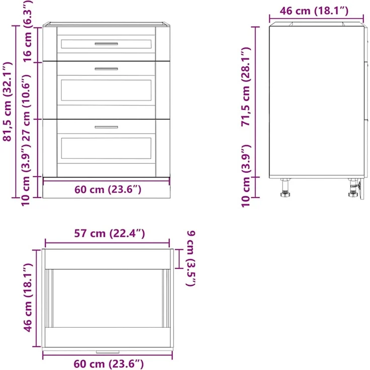 vidaXL Küchenunterschrank Porto Artisan-Eiche Holzwerkstoff 854268 – Bild 11