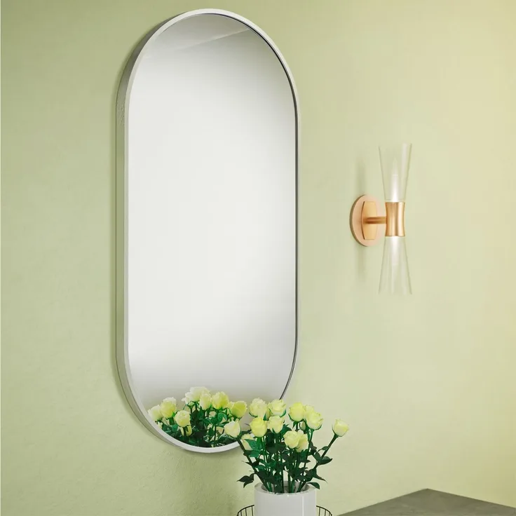 Navaris Wandspiegel Wandspiegel oval mit Rahmen Deko Spiegel 75 x 38 x 3 cm zum Aufhängen (1-St)