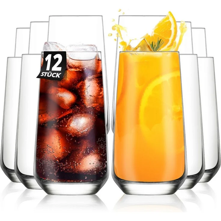 KONZEPT Gläser-Set Trinkgläser-Set, 480 ml, Longdrinkgläser, Cocktailgläser 6/12 teilig, 12-tlg, Ideal für Cocktail, Saft und als Wassergläser – Bild 1