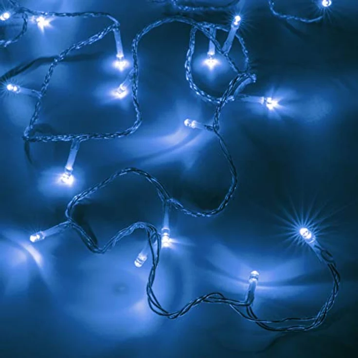 Nipach LED-Lichterkette LED Lichterkette 100er blau Kabel transparent 10m – Bild 5