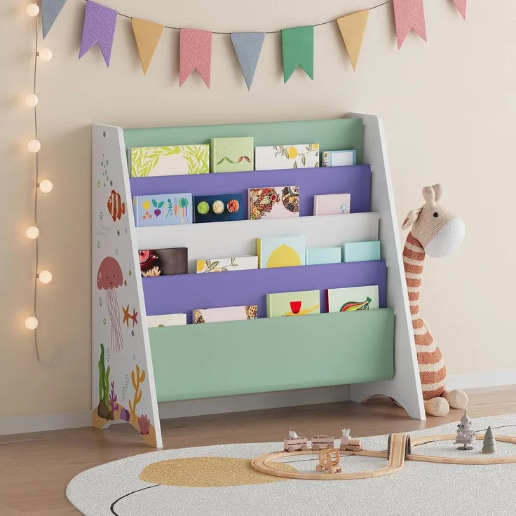 Kinderregal Hornnes 60x62x28 cm Aqua Dream Motiv [en. casa]