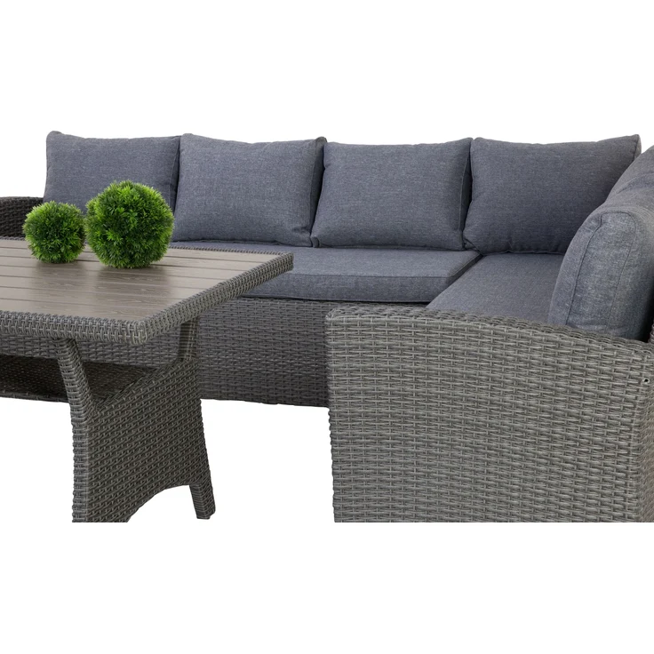 Lounge Outdoor TAMPA 3-tlg. grau Lounge Gruppe Essplatzlounge Sitzplatzlounge – Bild 2