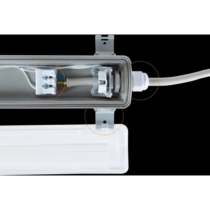 proventa LED Deckenleuchte Feuchtraumleuchte, LED, mit LED-Röhre 120 cm 18W neutralweiß IP65 – Bild 3