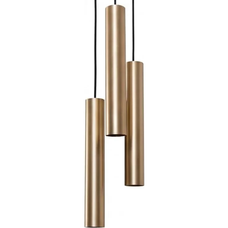 Licht-Erlebnisse Pendelleuchte Messing Zylinder 3-flammig D:20cm GU35 wechselbar, Hängelampe für Esszimmer und Küche, Höhe 40cm, Breite 62cm – Bild 3