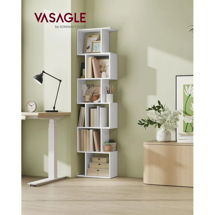 VASAGLE 'LBC461W01' Bücherregal mit 6 Ebenen, weiß, 24 x 40 x 191 cm – Bild 2