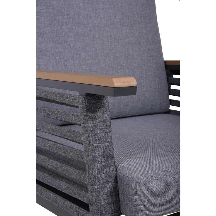 DENIA Lounge-Gruppe: Luxus-Outdoor-Set mit grauen Kissen und Tisch – Bild 6