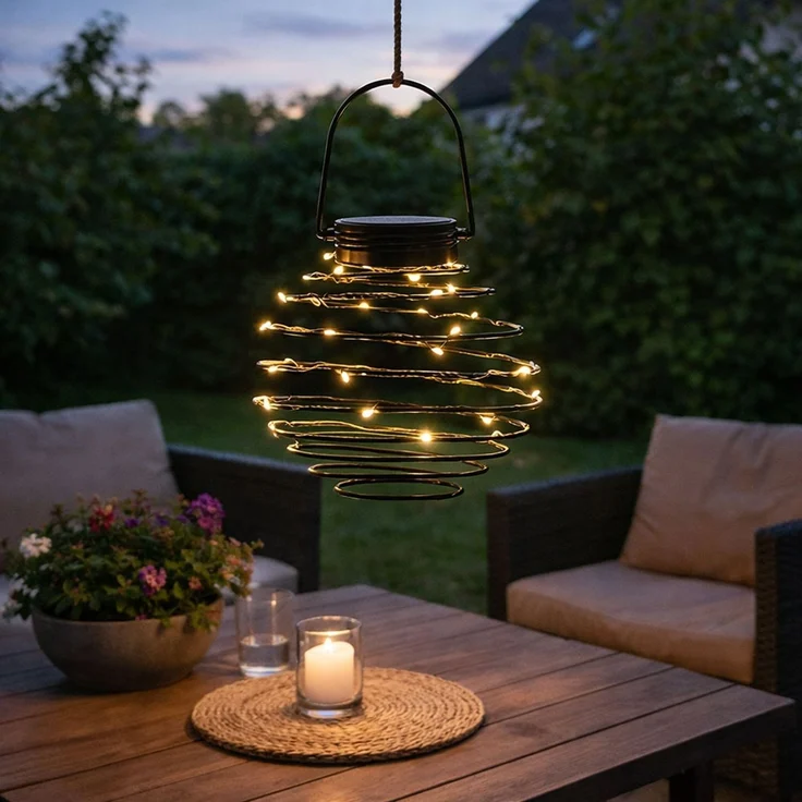 4er Set LED Solarleuchte, Bienennest, anthrazit, D 15 cm – Bild 3