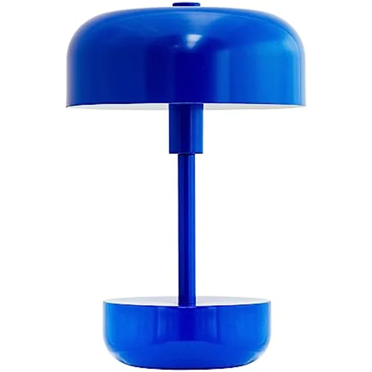 Dyberg Larsen Haipot Tischlampe, Kabellos und Dimmbar, LED Metall Leselampe, USB Wiederaufladbar, Blau