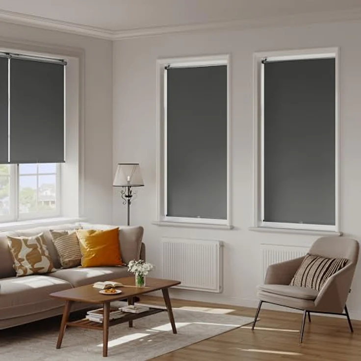 WOLTU Verdunkelungsrollo ohne Bohren, Klemmfix Thermorollo innen, Sicht- & Sonnenschutz Rollo, Schnurlos, Klemmrollo für Fenster & Türen, 50x150 cm, Anthrazit – Bild 9