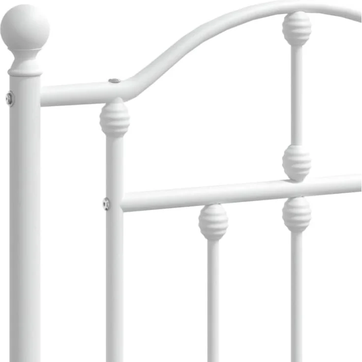 vidaXL Bettgestell mit Kopfteil Metall Weiß 140x200 cm 353489 – Bild 2