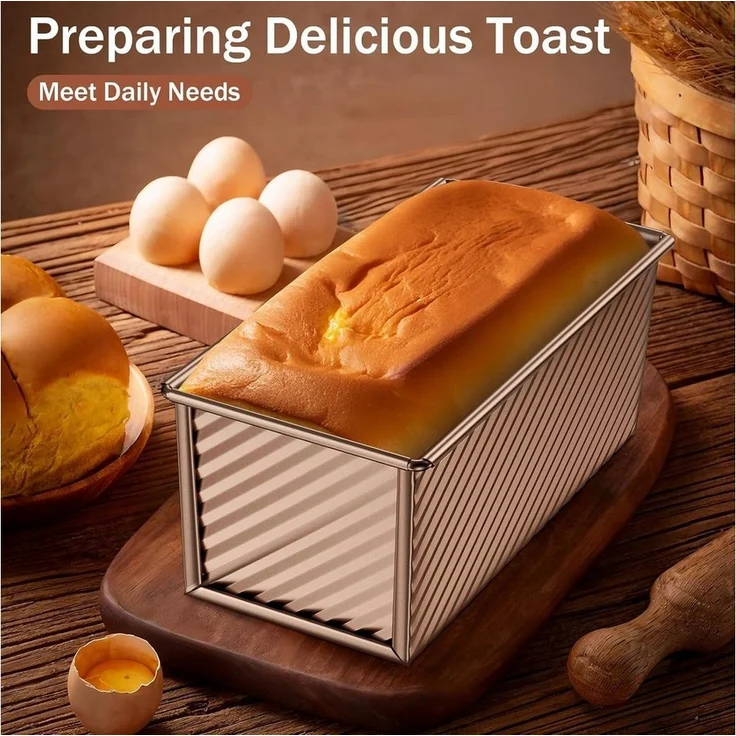 FELIXLEO Brotbackform Antihaft-Brot Toastform mit Deckel für Toast Kuchen, (2-tlg) – Bild 2