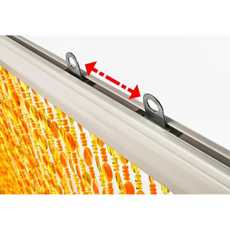 Kobolo Türvorhang Dekovorhang ORANGE Kunststoff orange und gelb (1 St), Ösen – Bild 8