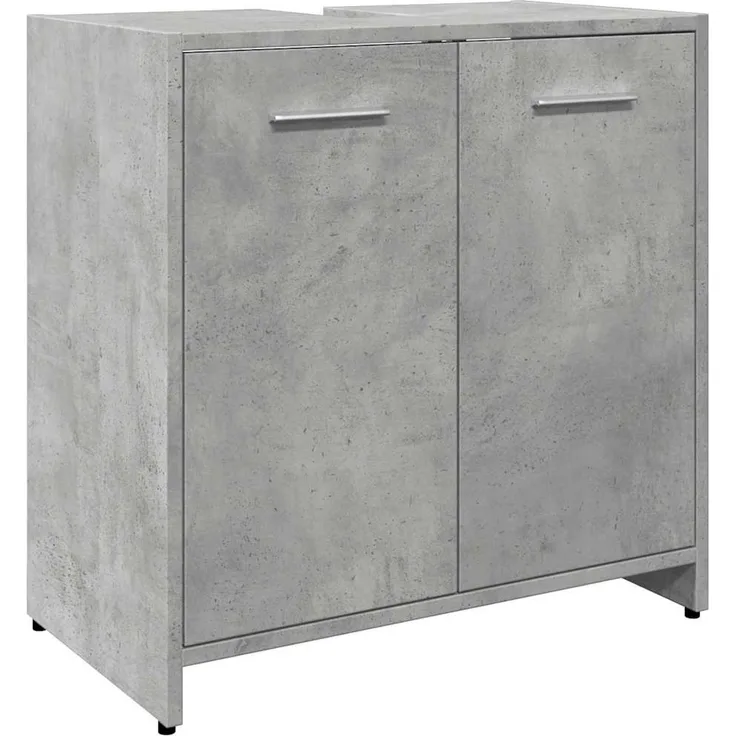 Waschbeckenunterschrank, Badschrank, Unterschrank Betongrau 60 x 33 x 60 cm Holzwerkstoff j74p
