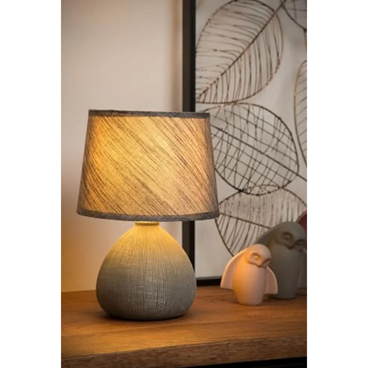 LUCIDE RAMZI - Tischlampe - Ø 18 cm - 1xE14 - Grau – Bild 6