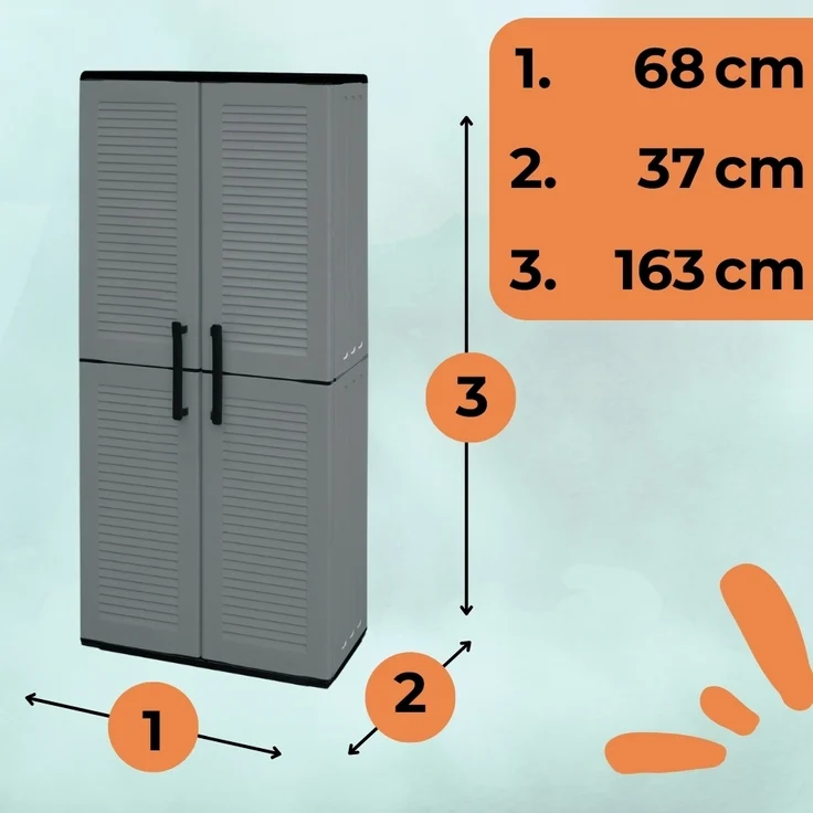 GarPet Garten-Geräteschrank Gartenschrank Kunststoff Balkon Schrank Wetterfest Haushaltsschrank – Bild 2