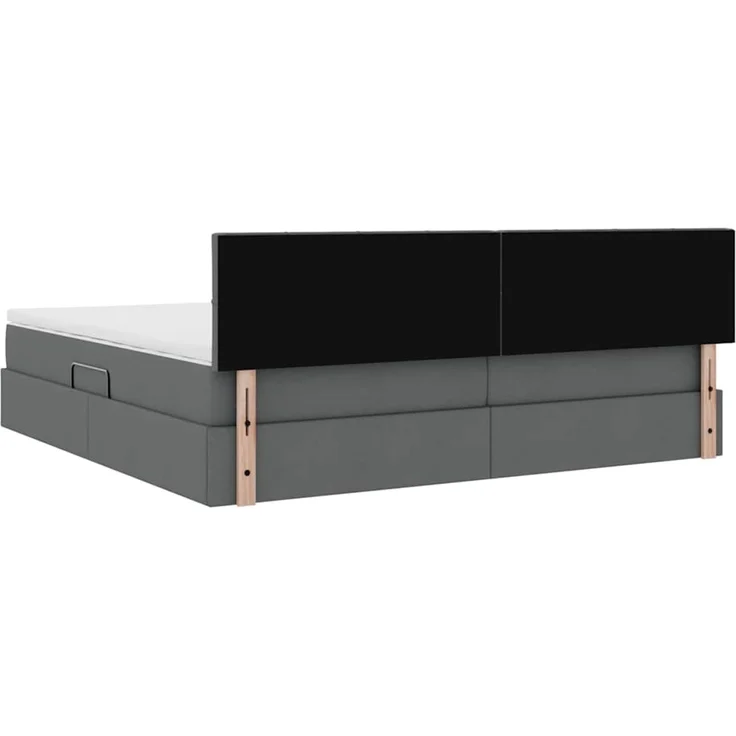 vidaXL LED-Speicherbett mit Matratze Dunkelgrau 200 x 200 cm Stoff 3371167 – Bild 11