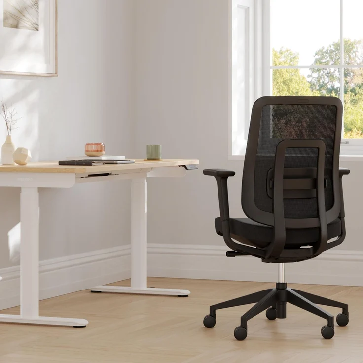Ergotopia 'PureBack' ergonomischer Bürostuhl mit Lordosenstütze & 4D-Armlehne, Schwarz, mit Kopfstütze – Bild 9