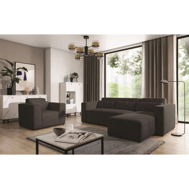 Sessel Designersessel WALDO in Stoff Brooklyn Schwarz-Hell – Bild 3
