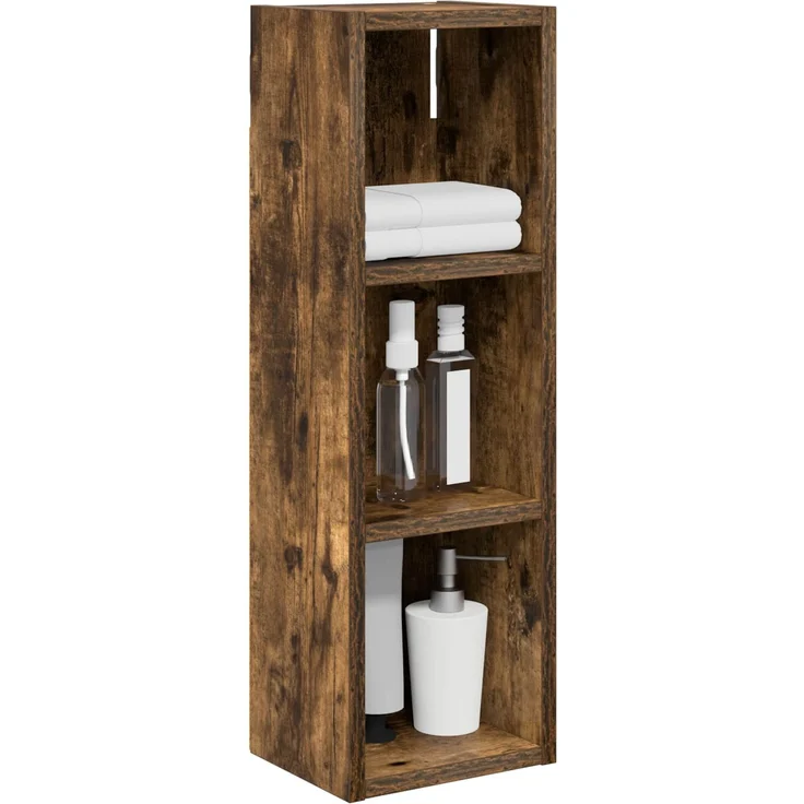 vidaXL Badezimmer-Wandschrank Geräucherte Eiche 20 x 16 x 62,5 cm 889307 – Bild 3