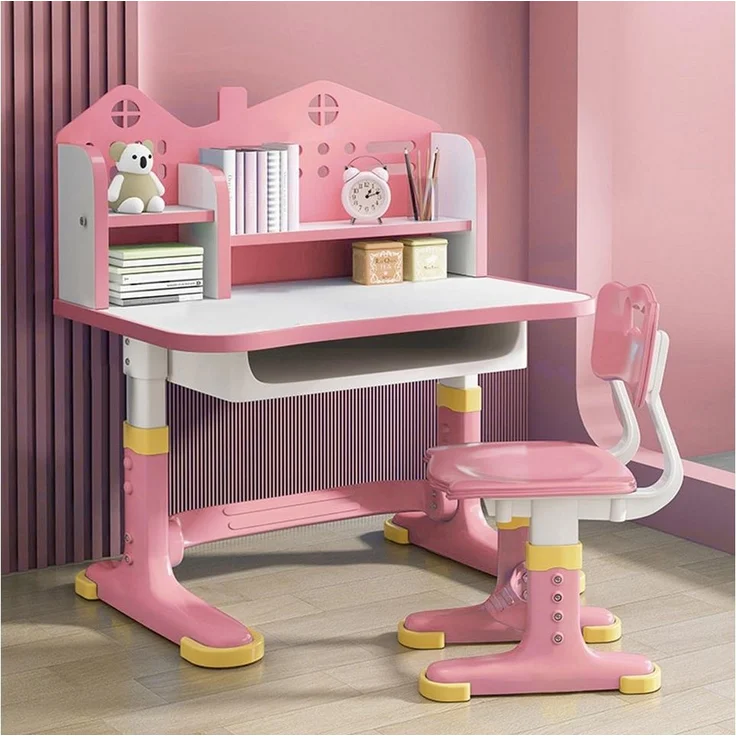 Rutaqian Kinderschreibtisch Schreibtische Kinder, Höheverstellbar Kinderschreibtisch mit Stuhl Set (Kinder-Schreibtisch- und Stuhl-Set, 1-St, 1 x Kinder-Studientisch 1 x Kinder-Studienstuhl), Ergonomischer Kinderschreibtischstuhl mit Bücherständer,bis ... – Bild 5