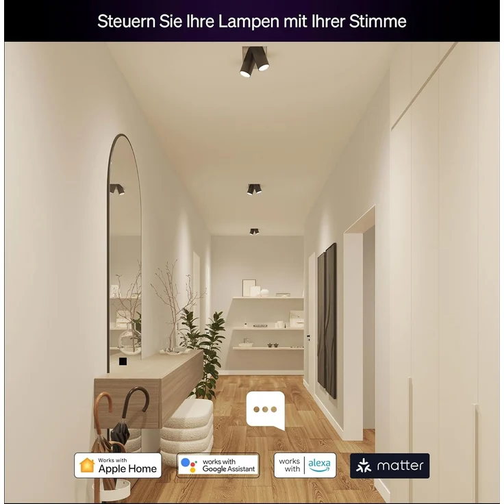 Philips Hue Essential Starter-Set: Bridge + 3 Essential GU10 smarte Lampe + Smart Button, White und Color Ambiance, 2200-6500K, dimmbar, funktioniert mit Alexa, Google Assistant, Apple Home – Bild 5