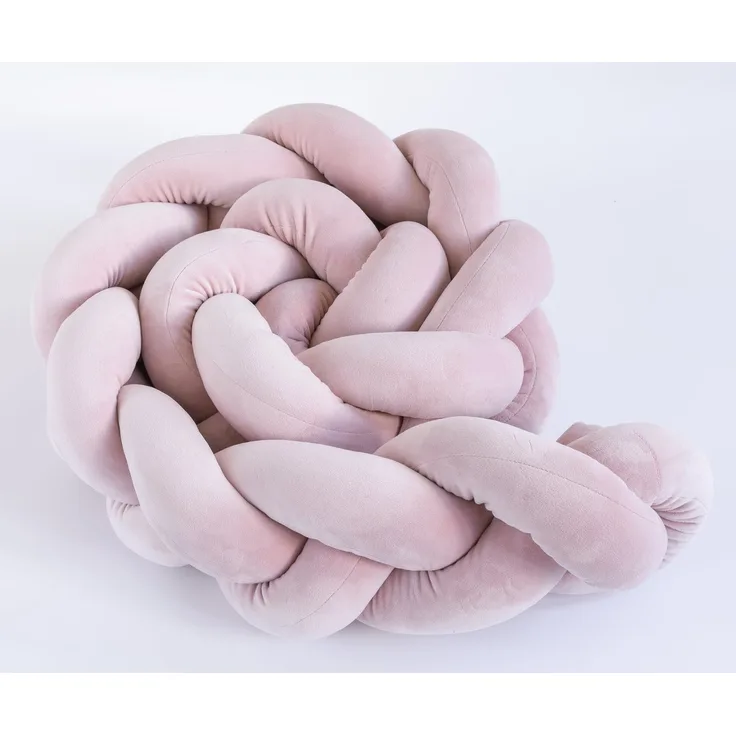 Loolay Nestchenschlange SAMT ALTROSA Geflochtenes Kissen Zierkissen Dekokissen Bettumrandung, (Zugluftstopper Zugluft Schlange Wickeltischumrandung Babybett Kinderzimmer Schutz, VELOURS SAMT Bettschlange 100 150 200 300 400 cm und Länge auf Anfrage), Z...