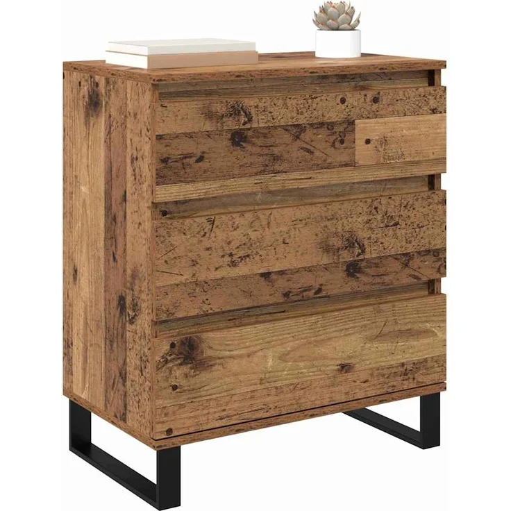 vidaXL Sideboard mit Schubladen Altholz 60 x 35 x 70 cm Holzwerkstoff 881953 – Bild 2
