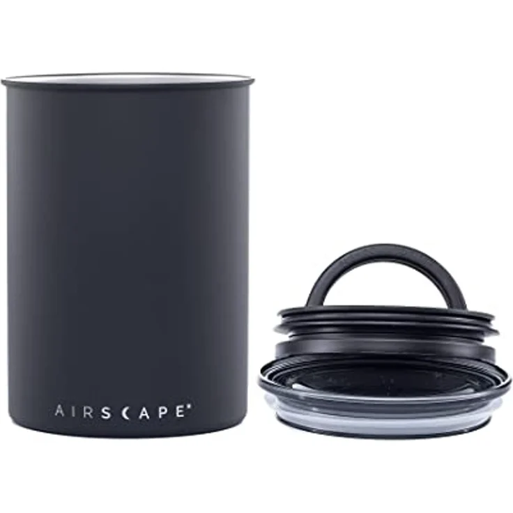Airscape Edelstahl Kaffeedose Vorratsdose luftdicht 1,8L Auswahl Farbe schwarz matt AS1707 – Bild 1